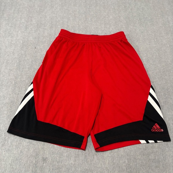 adidas Other - Adidas Mens Basketball‎ Shorts Red Black White 3 Stripe Mesh Size Large RN 88387